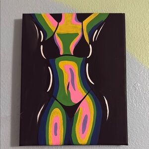Abstract Neon Body Art Canvas